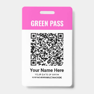 Groene pas vaccinatiecertificaat PVC roze Badge