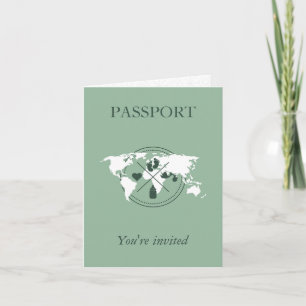 Groene Paspoort Reis Jongen Baby Shower Wereldkaar