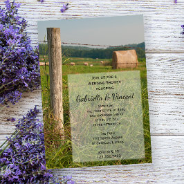 Groene pasteien Land Ranch Wedding Shower Kaart