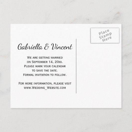 Groene pasteien Landbruidsbruiloft Opslaan Datum Aankondigingskaart (Achterkant)