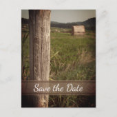 Groene pasteien Landbruidsbruiloft Opslaan Datum Aankondigingskaart (Voorkant)