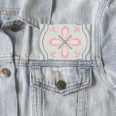 Groene Pastel Bloementegels Button (Insitu)