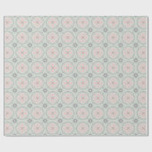Groene Pastel Bloementegels Cadeaupapier (Vlak)