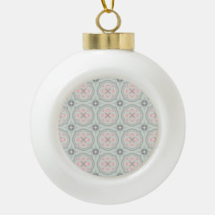 Groene Pastel Bloementegels Keramische Bal Ornament