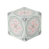 Groene Pastel Bloementegels Kubus (Achter hoekig)