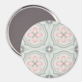 Groene Pastel Bloementegels Magneet (Voorkant / Achterkant)