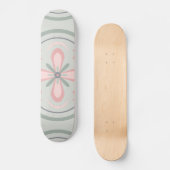 Groene Pastel Bloementegels Persoonlijk Skateboard (Voorkant)