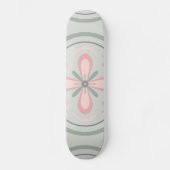 Groene Pastel Bloementegels Persoonlijk Skateboard (Voorkant)