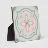 Groene Pastel Bloemtegels Fotoplaat (Voorkant)