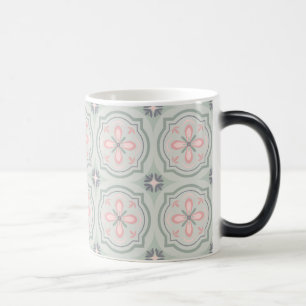 Groene Pastel Bloemtegels Magische Mok