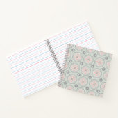 Groene Pastel Bloemtegels Notitieboek (Binnen)