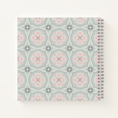Groene Pastel Bloemtegels Notitieboek (Achterkant)