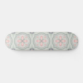 Groene Pastel Bloemtegels Persoonlijk Skateboard (Horizontaal)