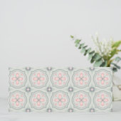 Groene Pastel Bloemtegels Save The Date (Staand voorkant)