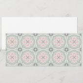 Groene Pastel Bloemtegels Save The Date (Voorkant / Achterkant)