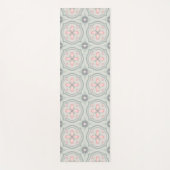 Groene Pastel Bloemtegels Yogamat (Voorkant)