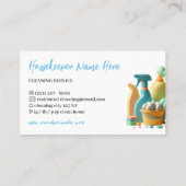 Groene Pastel Cartoon man Reiniging Visitekaartje (Achterkant)