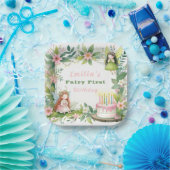 Groene Pastel Fairy Eerste Verjaardag - Papieren Bordje (Feest)
