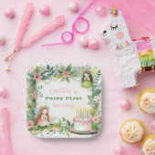 Groene Pastel Fairy Eerste Verjaardag - Papieren Bordje (Feest)