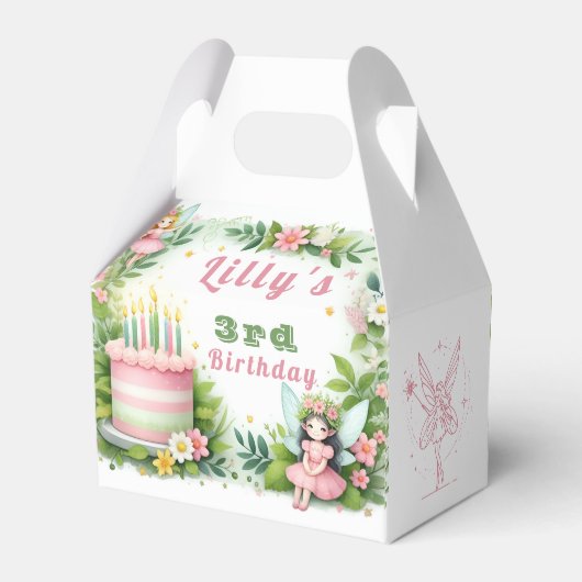 Groene pastel fee verjaardag - bedankdoosjes (Achterkant)