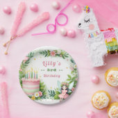 Groene pastel fee verjaardag - papieren bordje (Feest)