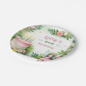 Groene pastel fee verjaardag - papieren bordje (Gekanteld)