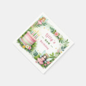 Groene pastel fee verjaardag - servet (Hoek)