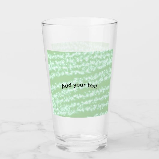 Groene pastel glitters glans naam tekst boho retro glas (Voorkant)