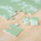 Groene pastel glitters glans naam tekst boho retro legpuzzel (Zijkant)