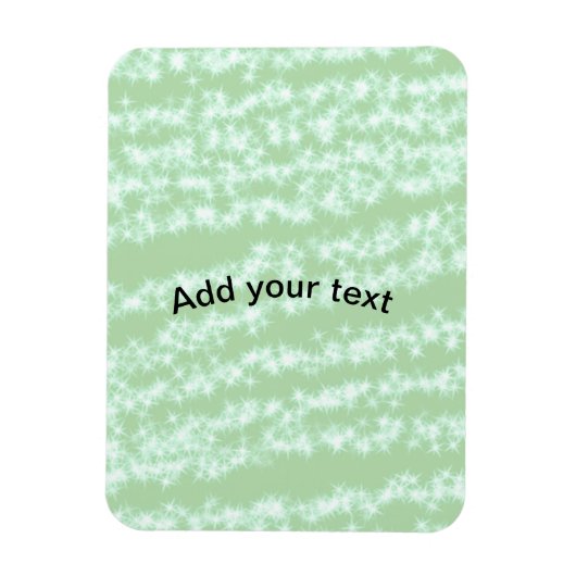 Groene pastel glitters glans naam tekst boho retro magneet (Verticaal)