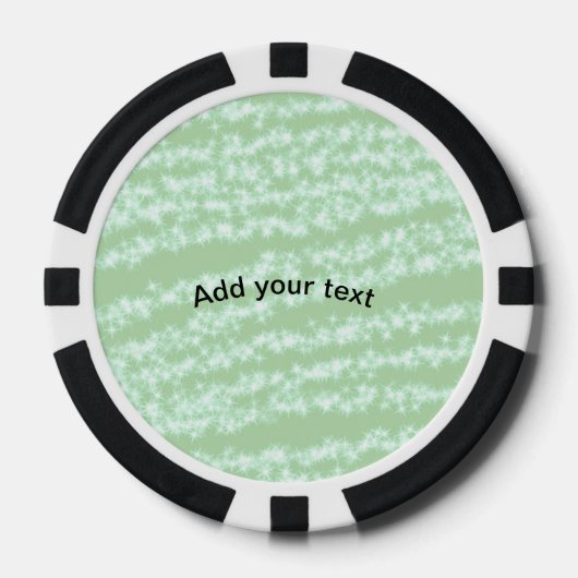 Groene pastel glitters glans naam tekst boho retro poker chips (Voorkant)