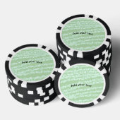 Groene pastel glitters glans naam tekst boho retro poker chips (Opstapeling)