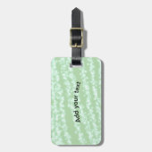 Groene pastel glittersparel naam tekst boho retro bagagelabel (Voorkant verticaal)