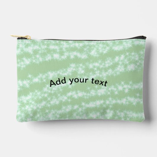 Groene pastel glittersparel naam tekst boho retro etui (Voorkant)