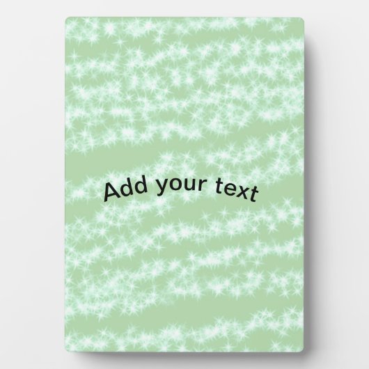 Groene pastel glittersparel naam tekst boho retro fotoplaat (voorkant)