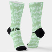 Groene pastel glittersparel naam tekst boho retro sokken (Gebogen)