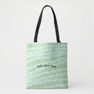 Groene pastel glittersparel naam tekst boho retro tote bag