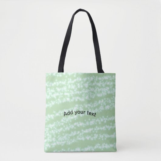 Groene pastel glittersparel naam tekst boho retro  tote bag (Voorkant)