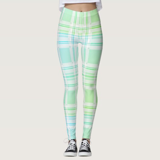 Groene pastel leggings (Voorkant)
