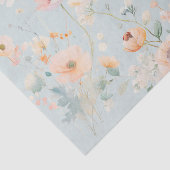 Groene Pastel Lente Bloemen Gelukkig Pasen Tissuepapier (Detail)