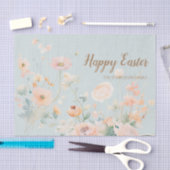 Groene Pastel Lente Bloemen Gelukkig Pasen Tissuepapier (Craft)