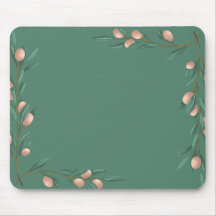 Groene pastel met roze bloemen