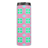 Groene pastelcover, tribale ikat print. Modern-sty Thermosbeker (Achterkant)