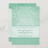Groene pasteldamast formele huwelijksuitnodiging kaart (Voorkant / Achterkant)