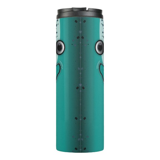 Groene pastelvinvis thermosbeker (Achterkant)