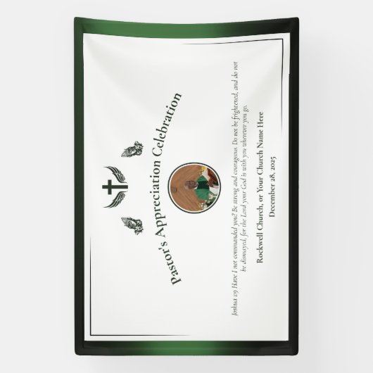 Groene Pastor Waardering Celebration Event Spandoek (Verticaal)