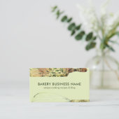 Groene pastuurschef catering cake maker deegroller visitekaartje (Staand voorkant)