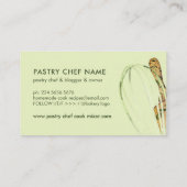 Groene pastuurschef catering cake maker deegroller visitekaartje (Achterkant)