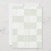 Groene Patchwork Plaid Vintage Baby Shower Kaart (Achterkant)