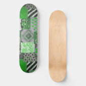 Groene Patchwork Skatebord Dek Persoonlijk Skateboard (Voorkant)